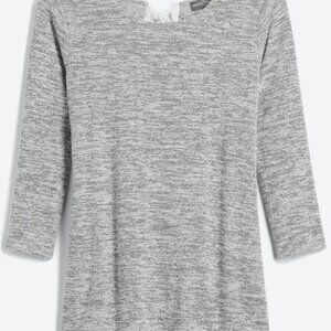 Market & Spruce Gray Knit Sweater 3/4 length sleeve